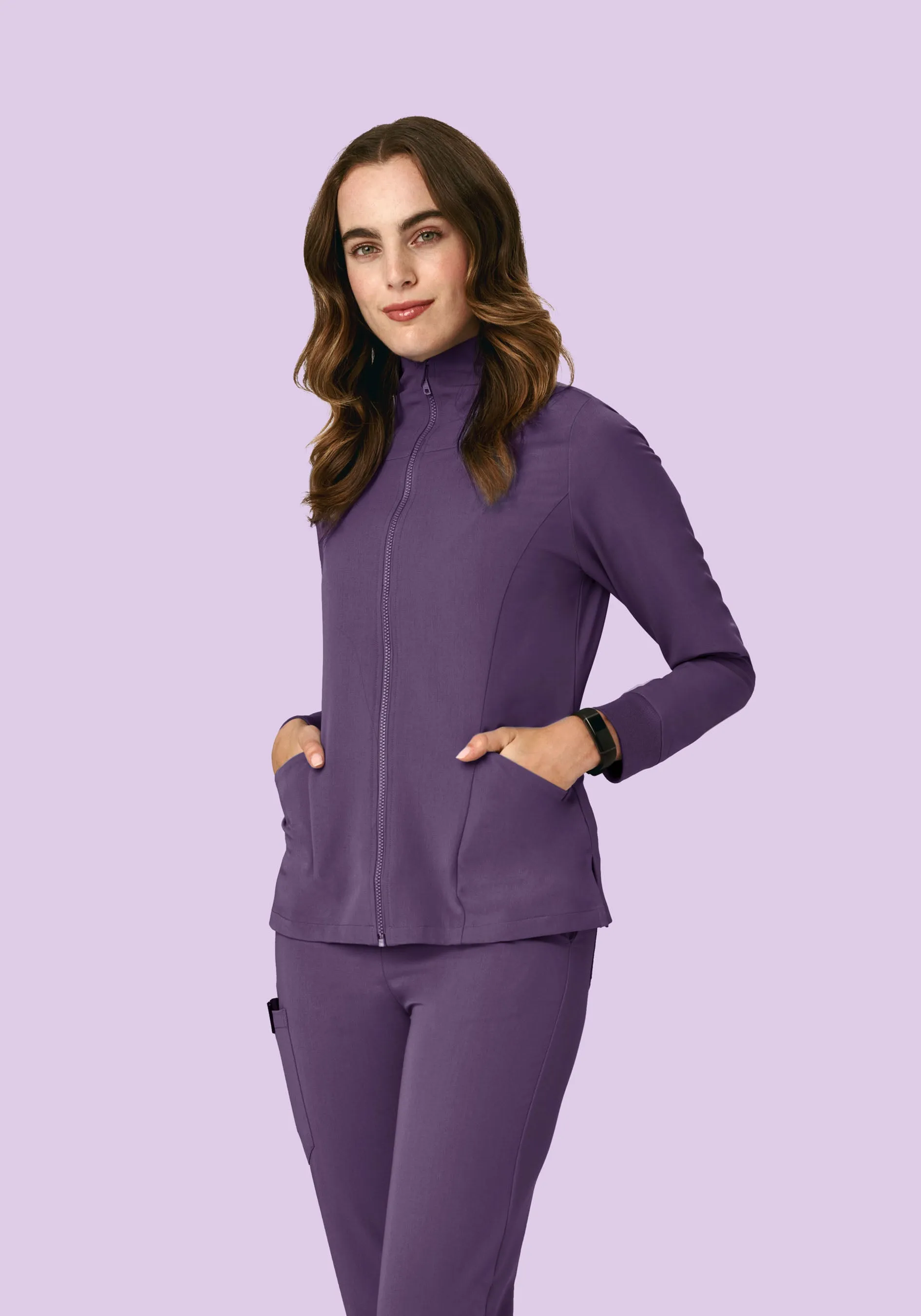 Women's Modern Scrub Jacket Dewberry