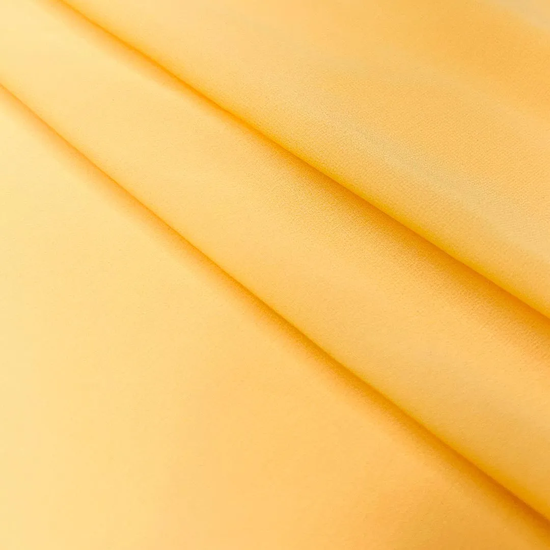 Yellow Plain Heavy Faux Georgette Fabric